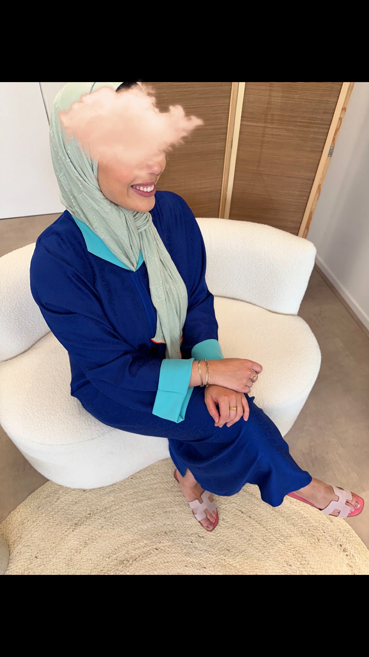 Cobalt blue Mint abaya