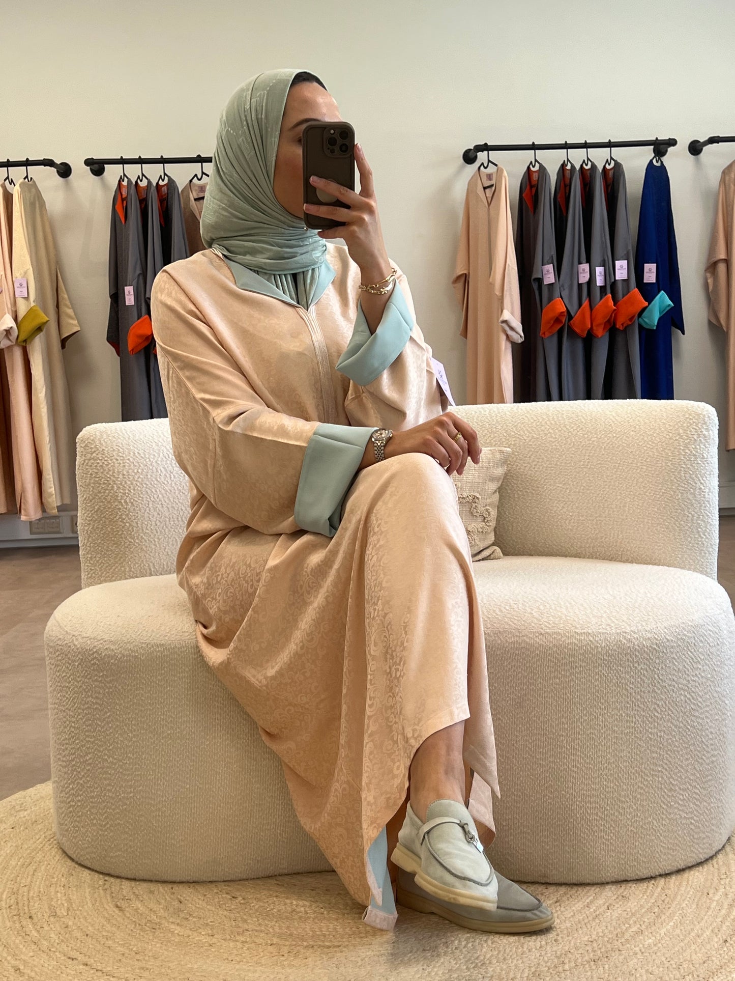 Rose mint lightweight Abaya