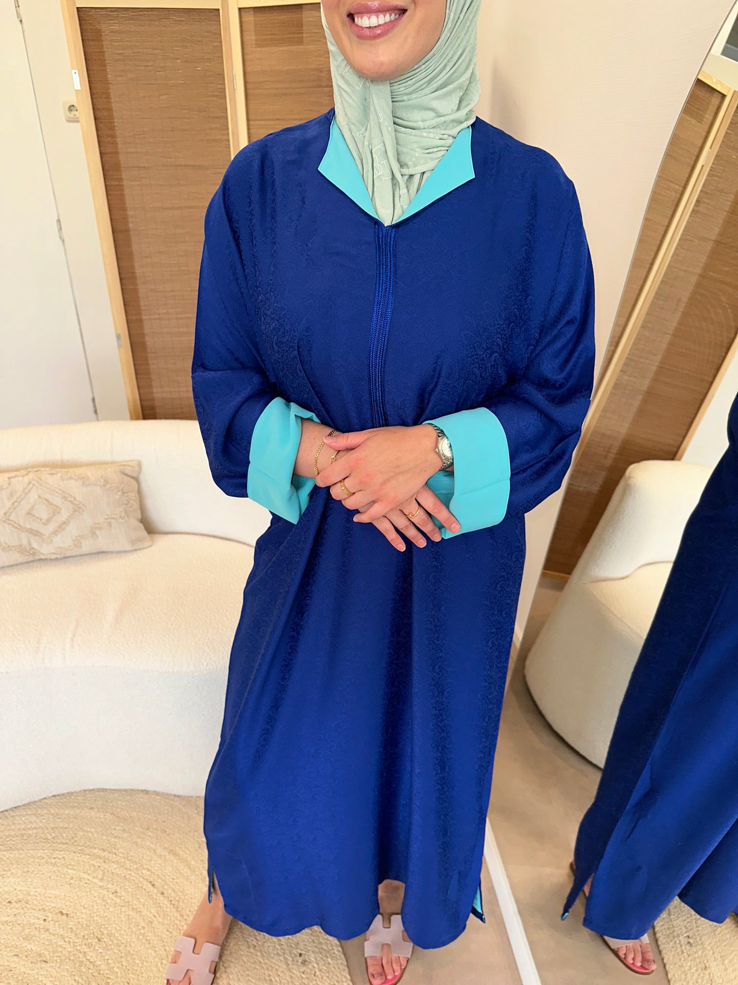 Cobalt blue Mint abaya