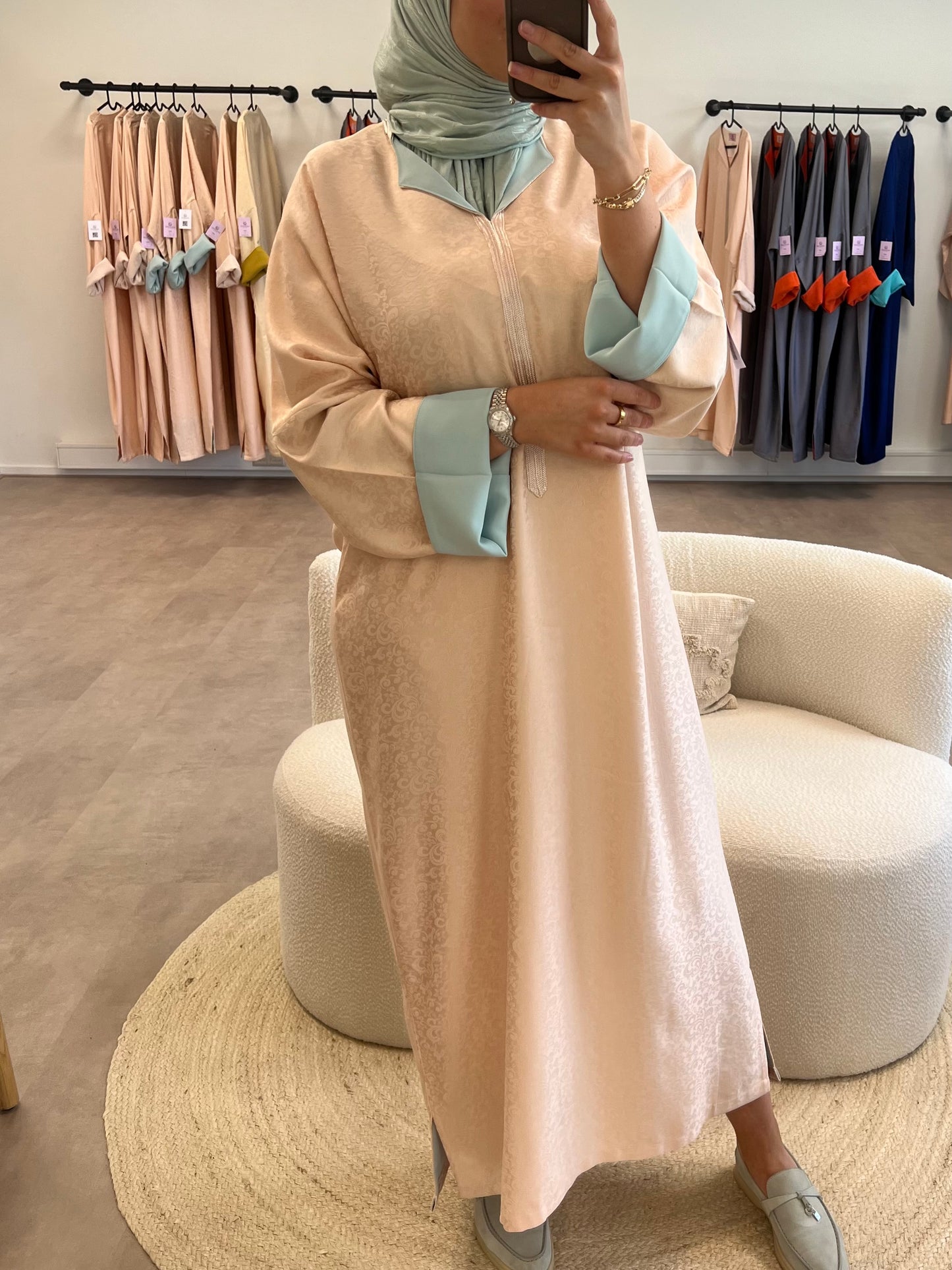 Rose mint lightweight Abaya