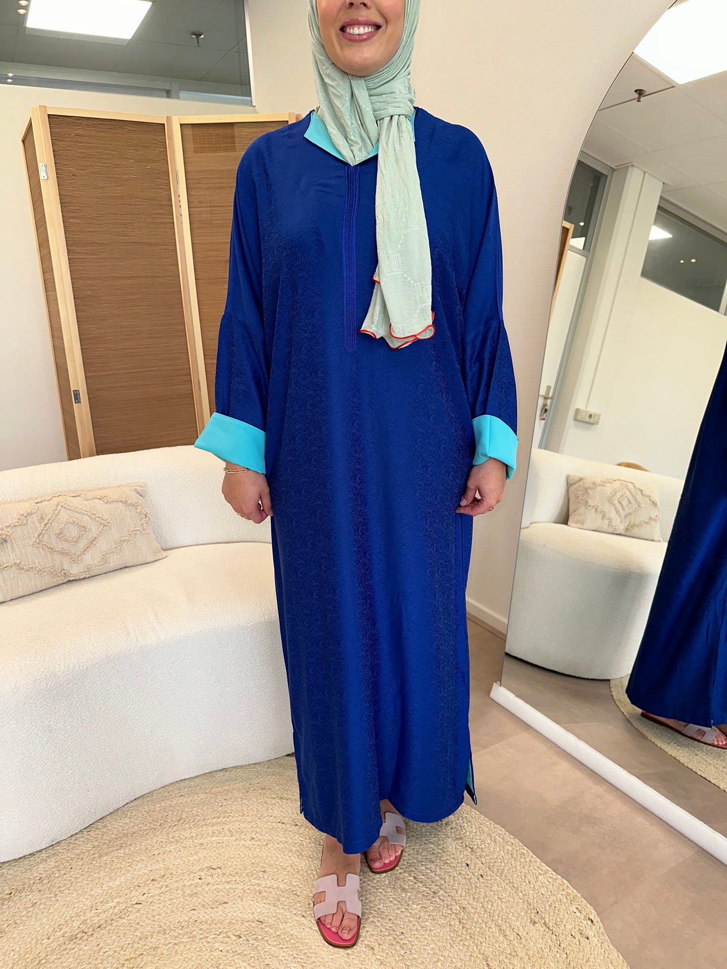 Cobalt blue Mint abaya