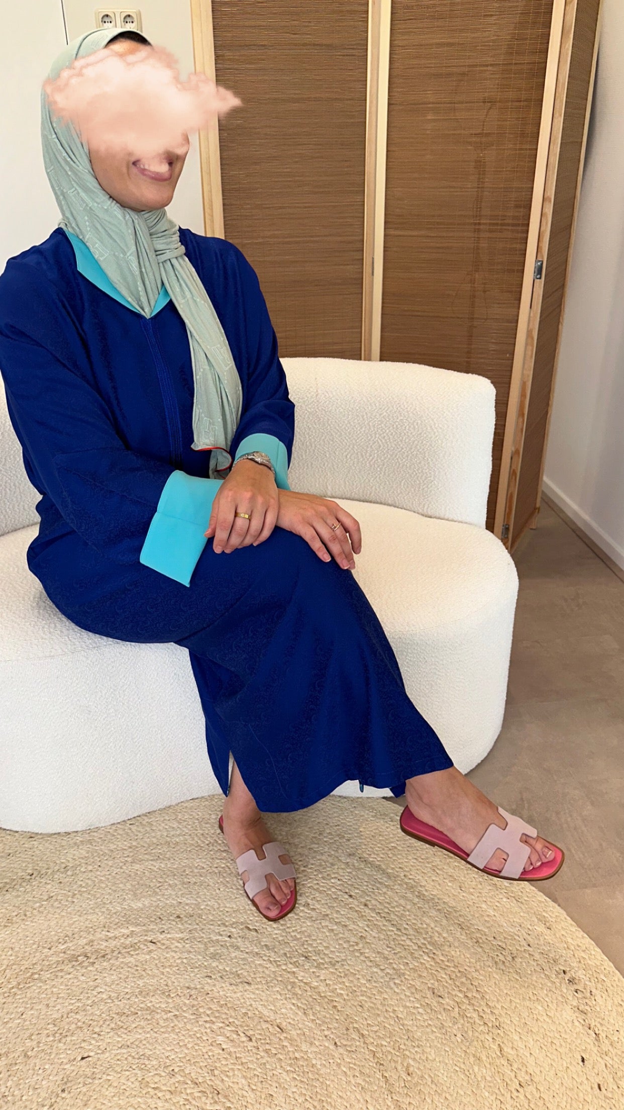 Cobalt blue Mint abaya