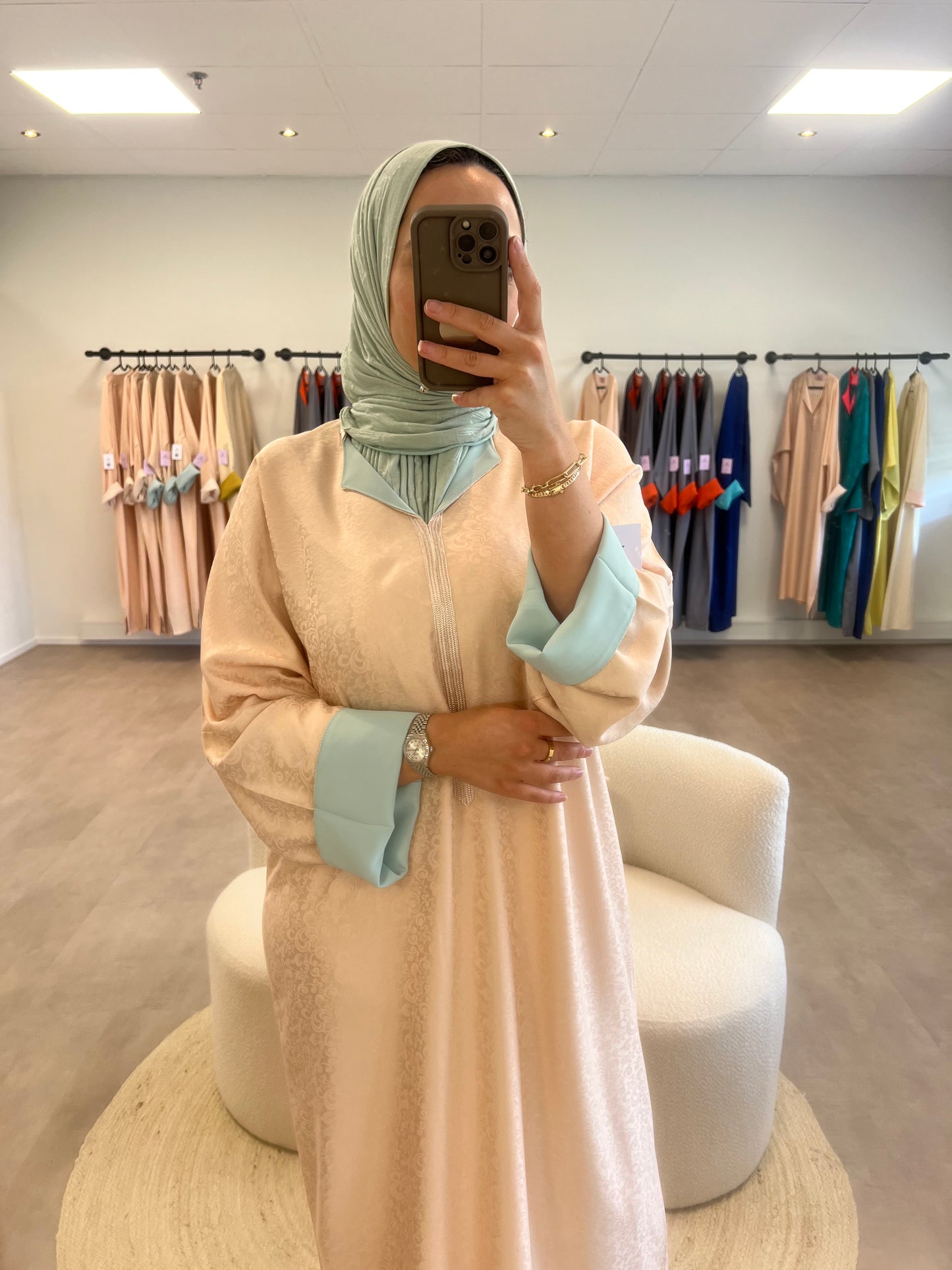 Rose mint lightweight Abaya