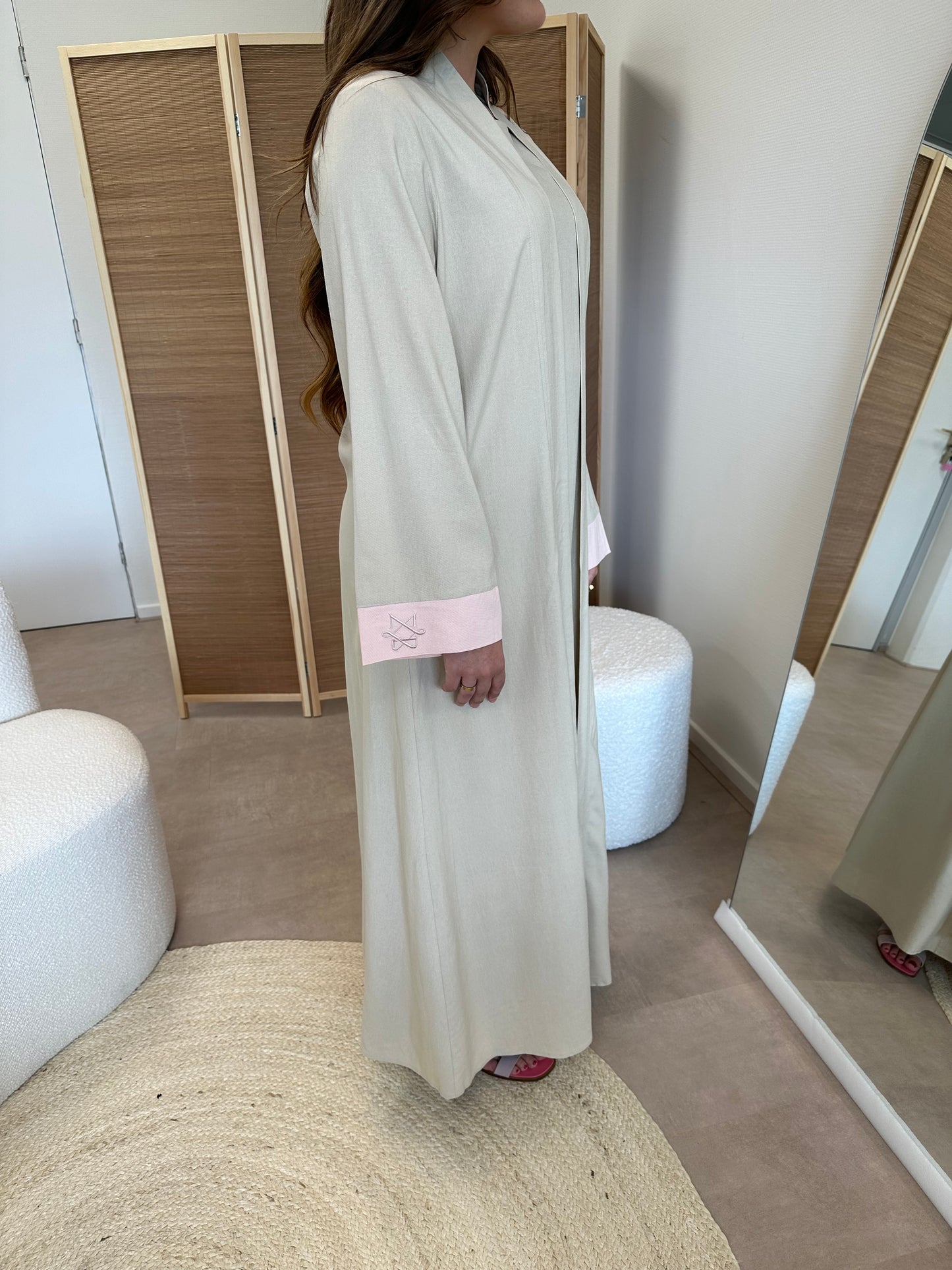 Linnen kimono en onderjurk “Soft Pink”